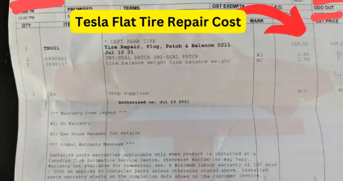 Tesla Flat Tire Repair Cost