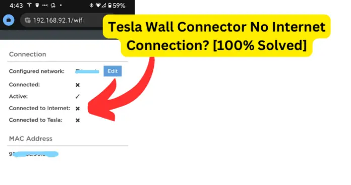 Tesla Wall Connector No Internet Connection