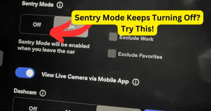 Sentry Mode Keeps Turning Off