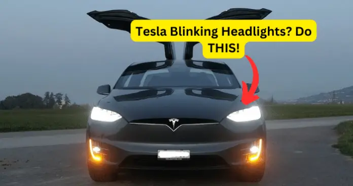 Tesla Blinking Headlights