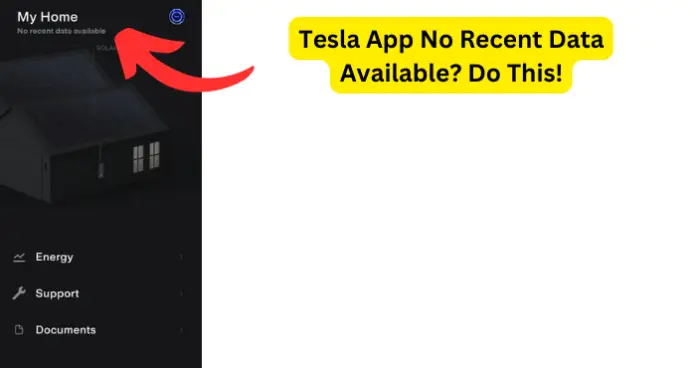 Tesla App No Recent Data Available