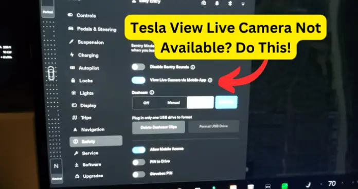 Tesla View Live Camera Not Available