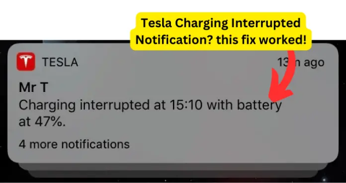 Tesla Charging Interrupted Notification