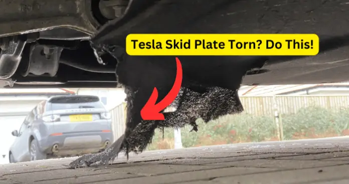 Tesla Skid Plate Torn