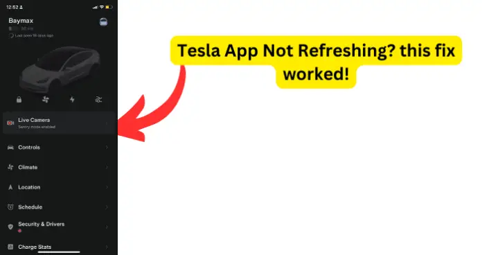 Tesla App Not Refreshing